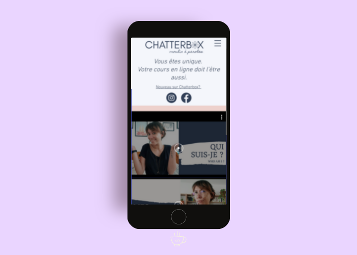 mockup mobile site Chatterbox